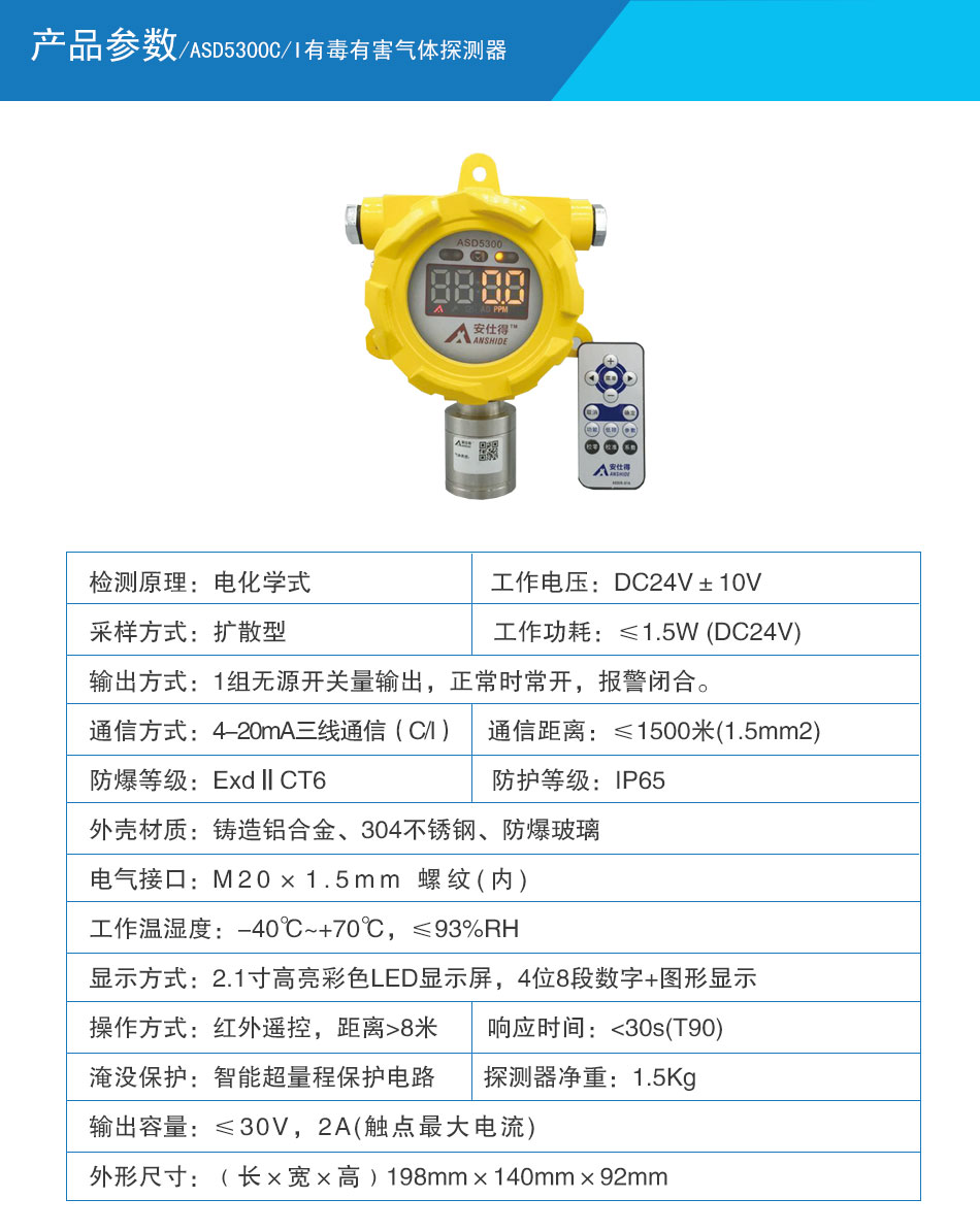 ASD5300C/I有毒有害氣體探測器參數