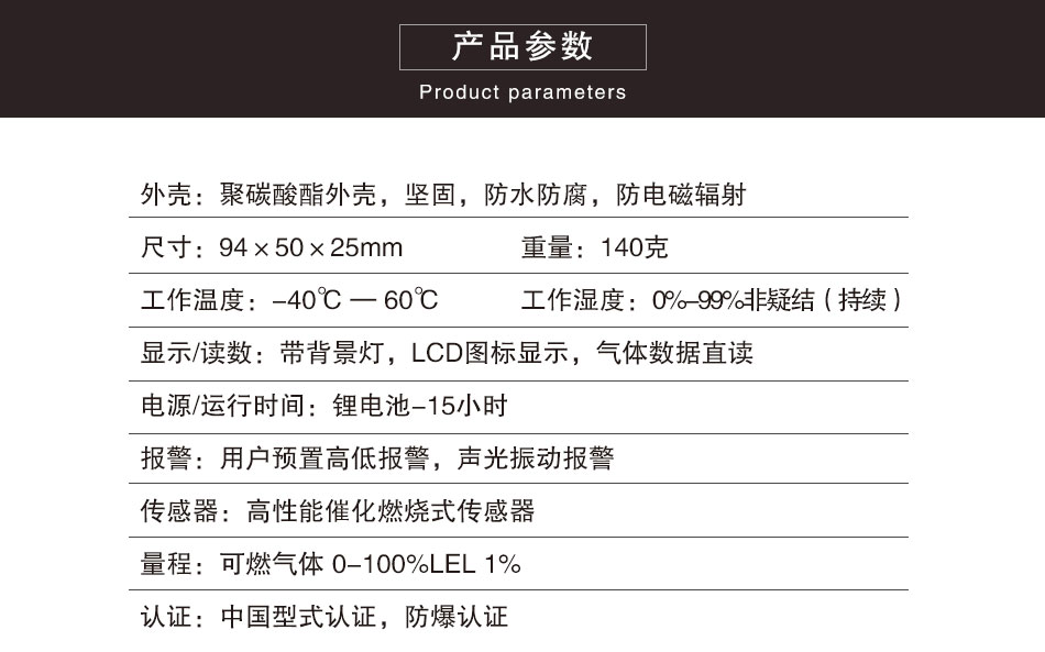 便攜式可燃氣體檢測儀