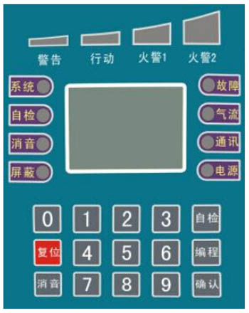 JTY-BK721空氣采樣煙霧探測器面板布局圖