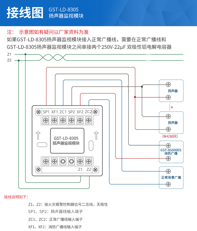 <a href=http://www.haiwan119.com target=_blank class=infotextkey>海灣</a>GST-LD-8305揚聲器監視模塊